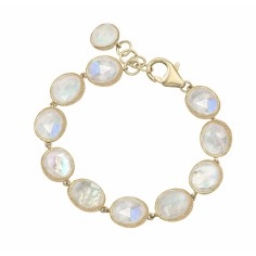 Pulsera de Espectrolita en baño de oro 18k