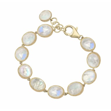 Pulsera de Espectrolita en baño de oro 18k