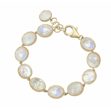 Pulsera de Espectrolita en baño de oro 18k