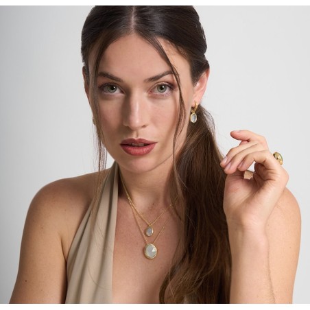 Colgante pequeño con Espectrolita en baño de oro 18k