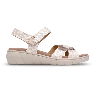 Sandalias confort beige de piel con cuña Saguy's SAGUY'S COMFORT