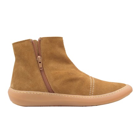Botín plano barefoot de piel cuero