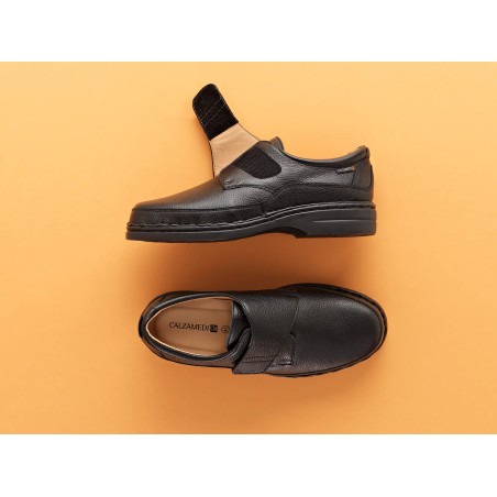 Zapato confort de piel negro
