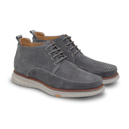 Botín casual de piel gris