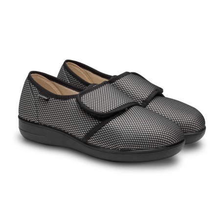 Zapatilla de casa confort negra con velcro