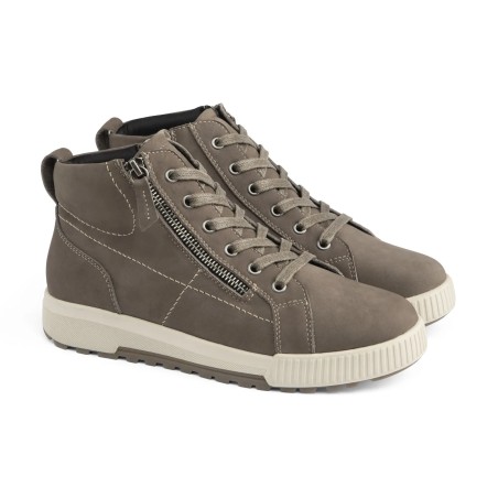 Botín casual de piel taupe