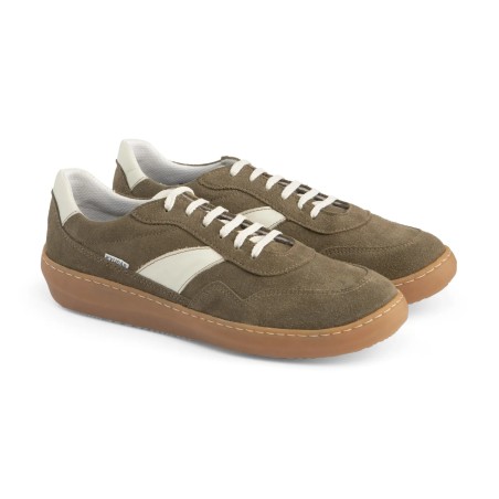 Zapatilla barefoot de piel taupe