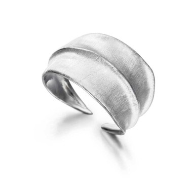Anillo con motivo de hoja en plata de ley 925
