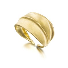 Anillo de hoja en plata de ley 925 con baño de oro 18k