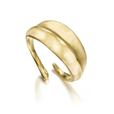 Anillo de hoja en plata de ley 925 con baño de oro 18k