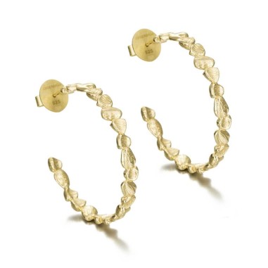 Pendientes NUGGETS de Plata. Baño de Oro 18k