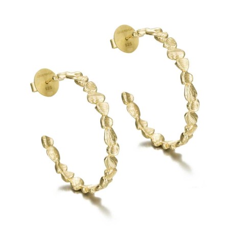 Pendientes NUGGETS de Plata. Baño de Oro 18k