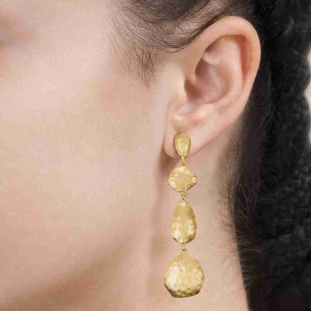 Pendientes ESSENTIAL de Plata.  Baño de Oro 18k