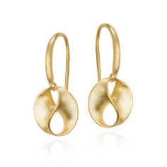 Pendientes   LOVE de Plata.  Baño de Oro 18k