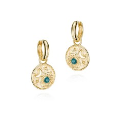 Pendientes LUNA de Plata. Baño de Oro 18k