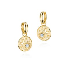Pendientes LUNA de Plata. Baño de Oro 18k