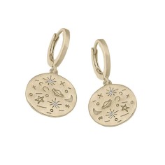 Pendientes PLANETARIUM de Plata.  Baño de Oro 18k