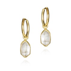 Pendientes HERKIMER de Plata.  Baño de Oro 18k
