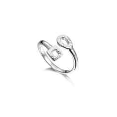 Anillo geométrico de Plata de Ley 925