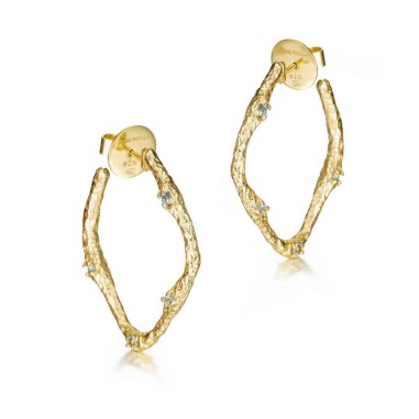 Pendientes LAVA de Plata. Baño de Oro 18k