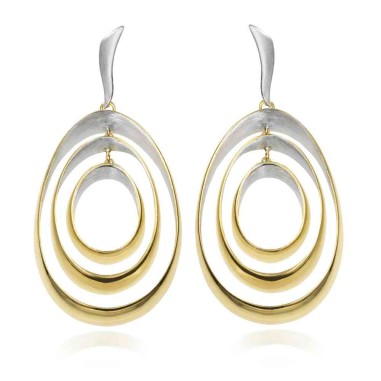 Pendientes BUBBLE de Plata. Baño de Oro 18k