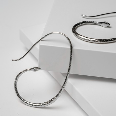 Pendientes de serpiente de plata de ley 925