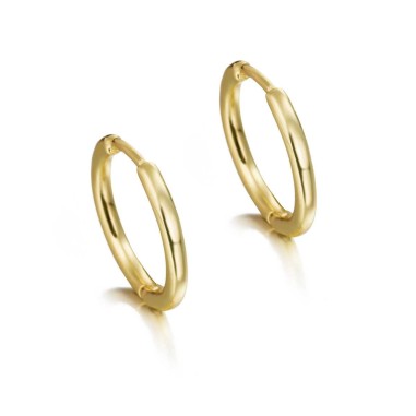 Pendientes de aro plata de ley bañados en oro 18k