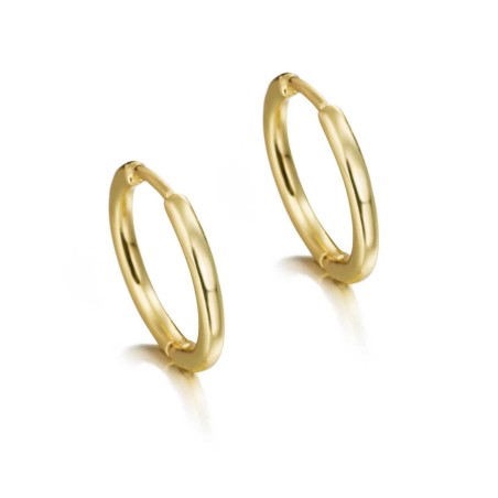 Pendientes de aro plata de ley bañados en oro 18k