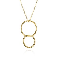 Collar de aros en plata de ley con baño de oro 18k