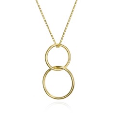Collar de aros en plata de ley con baño de oro 18k 2