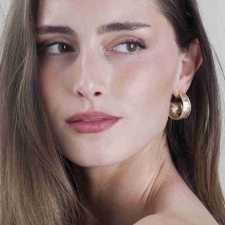Pendientes en espiral de plata de ley 925 con baño de oro 18k