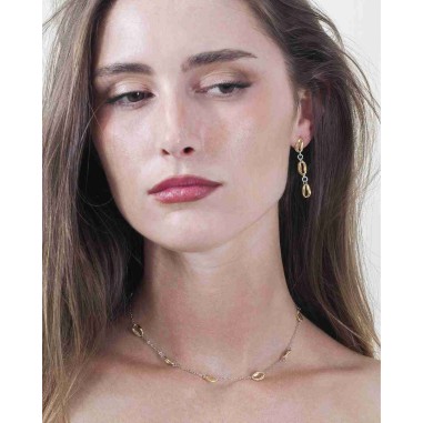 Collar BEAN de Plata. Baño de Oro 18k