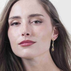 Pendientes BEAN de Plata. Baño de Oro 18k 2