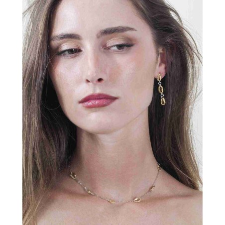 Pendientes BEAN de Plata. Baño de Oro 18k