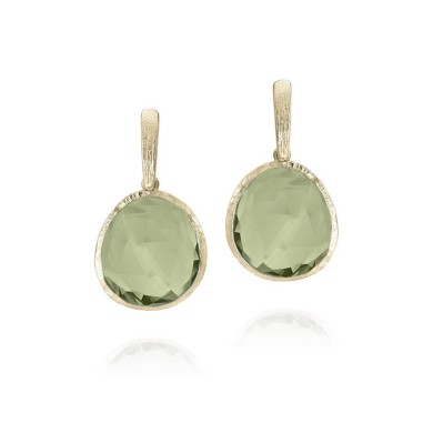 Pendientes Amatista Verde con Baño de Oro 18k