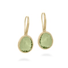 Pendientes gancho Amatista Verde con Baño de Oro 18k
