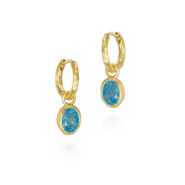 Pendientes AGUAMARINA plata/baño oro