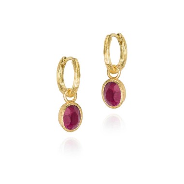 Pendientes RUBÍ plata/baño oro