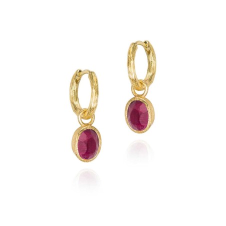 Pendientes RUBÍ plata/baño oro