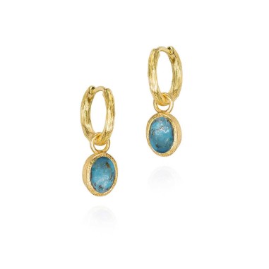 Pendientes TURQUESA plata/baño oro