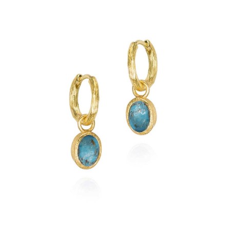 Pendientes TURQUESA plata/baño oro