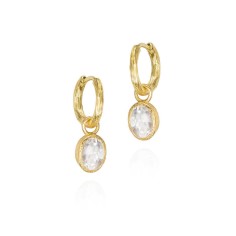 Pendientes TOPACIO BLANCO plata/baño oro