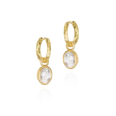 Pendientes TOPACIO BLANCO plata/baño oro