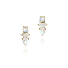 Pendientes de presión con Espectrolita en baño de oro 18k