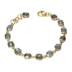 Pulsera geométrica con Labradoritas en baño de oro 18k