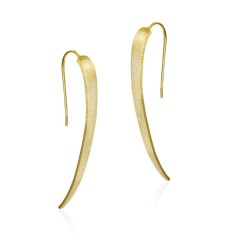 Pendientes largos de Plata con Baño de Oro