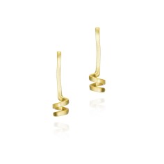 Pendientes espiral mini de Plata con Baño de Oro