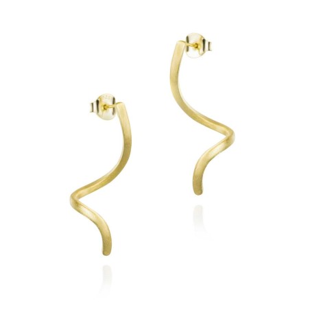 Pendientes espiral de Plata con Baño de Oro 18k