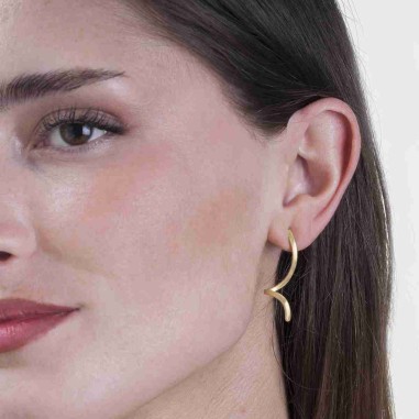 Pendientes espiral de Plata con Baño de Oro 18k