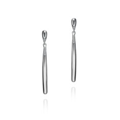 Pendientes largos moderno de Plata de ley 925